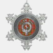 Clan Hay Crest & Tartan Tin Sneeuwvlok Ornament (Voorkant)