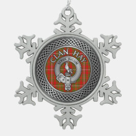 Clan Hay Crest & Tartan Tin Sneeuwvlok Ornament
