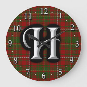 Clan Hay Letter H Monogram Tartan Grote Klok