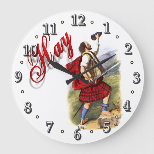 Clan Hay Scottish Dream Clock Grote Klok (Voorkant)