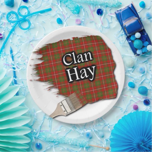 Clan Hay Scottish Tartan Paint Brush Papieren Bordje (Feest)
