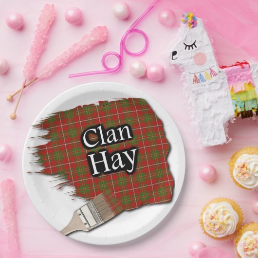 Clan Hay Scottish Tartan Paint Brush Papieren Bordje (Feest)
