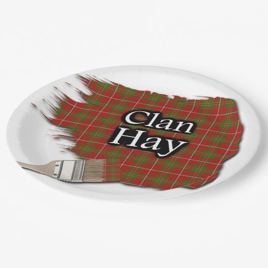 Clan Hay Scottish Tartan Paint Brush Papieren Bordje (Gekanteld)