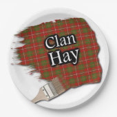 Clan Hay Scottish Tartan Paint Brush Papieren Bordje (Voorkant)