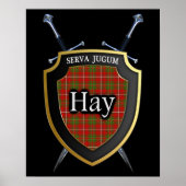 Clan Hay Tartan Scottish Shield & Swords Poster (Voorkant)