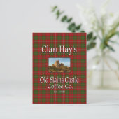 Clan Hay's Old Slains Castle Coffee Co. Briefkaart (Staand voorkant)