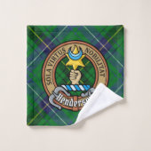 Clan Henderson Crest over Tartan Bad Handdoek (Wasdoekje)