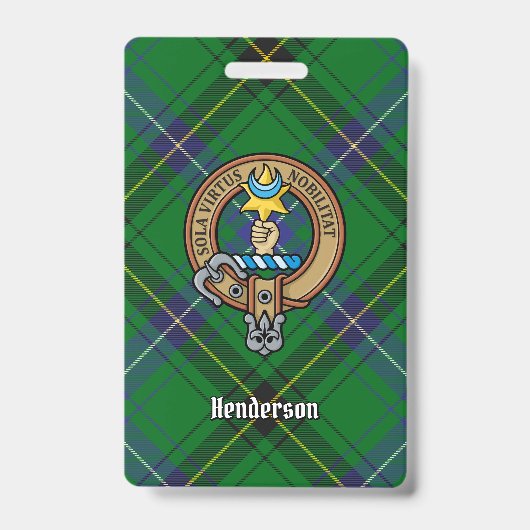 Clan Henderson Crest over Tartan Badge (Voorkant)