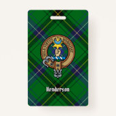 Clan Henderson Crest over Tartan Badge (Voorkant)