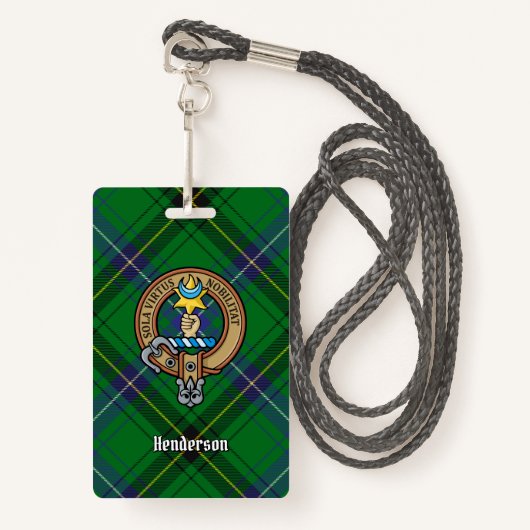 Clan Henderson Crest over Tartan Badge (Voorkant met draagriem)