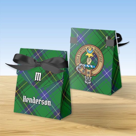 Clan Henderson Crest over Tartan Bedankdoosjes