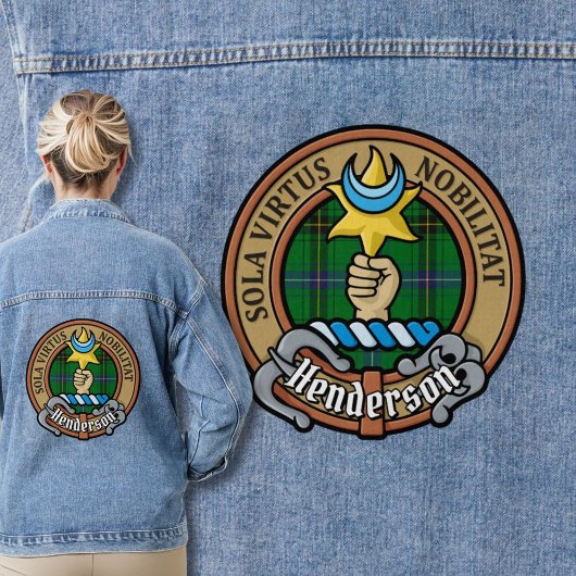 Clan Henderson Crest over Tartan Denim Jacket