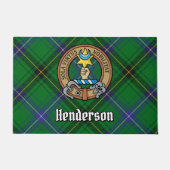 Clan Henderson Crest over Tartan Deurmat (Voorkant)