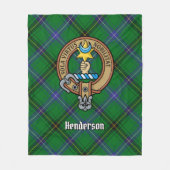 Clan Henderson Crest over Tartan Fleece Deken (Voorkant)