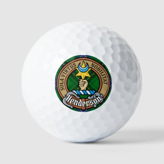 Clan Henderson Crest over Tartan Golfballen (Voorkant)