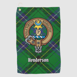 Clan Henderson Crest over Tartan Golfhanddoek