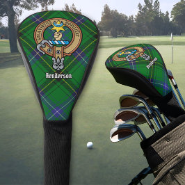 Clan Henderson Crest over Tartan Golfheadcover