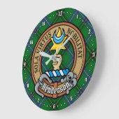 Clan Henderson Crest over Tartan Grote Klok (Hoek)