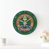 Clan Henderson Crest over Tartan Grote Klok (Huis)