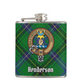 Clan Henderson Crest over Tartan Heupfles (Voorkant)