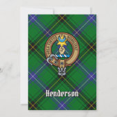 Clan Henderson Crest over Tartan Kaart (Achterkant)