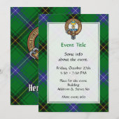 Clan Henderson Crest over Tartan Kaart (Voorkant / Achterkant)