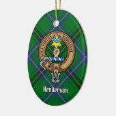 Clan Henderson Crest over Tartan Keramisch Ornament (Links)