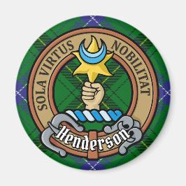 Clan Henderson Crest over Tartan Magneet