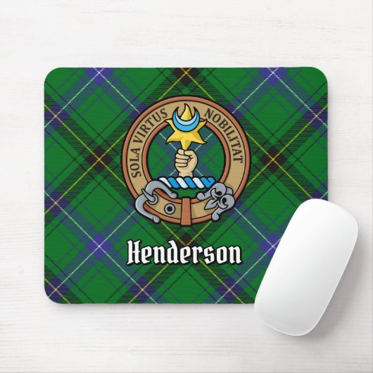 Clan Henderson Crest over Tartan Muismat (Met muis)