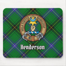 Clan Henderson Crest over Tartan