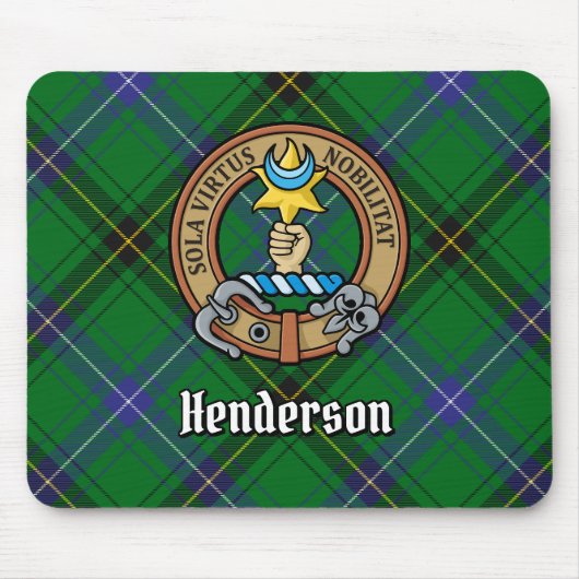 Clan Henderson Crest over Tartan Muismat (Voorkant)
