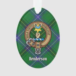 Clan Henderson Crest over Tartan Ornament