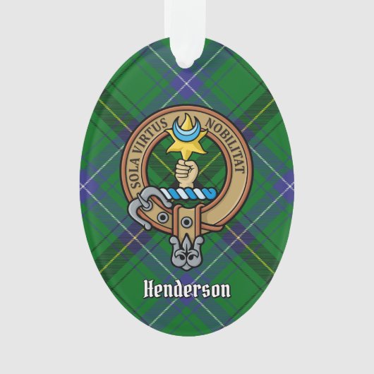 Clan Henderson Crest over Tartan Ornament (voorkant)