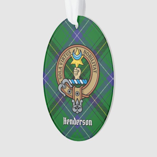 Clan Henderson Crest over Tartan Ornament (voorkant)