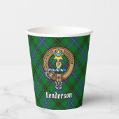 Clan Henderson Crest over Tartan Papieren Bekers (Voorkant)