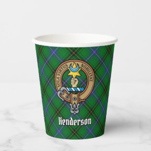 Clan Henderson Crest over Tartan Papieren Bekers