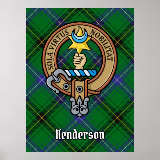 Clan Henderson Crest over Tartan Poster (Voorkant)