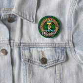 Clan Henderson Crest over Tartan Ronde Button 5,7 Cm (In situ)