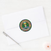 Clan Henderson Crest over Tartan Ronde Sticker (Envelop)