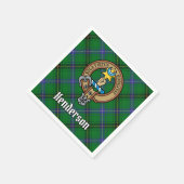 Clan Henderson Crest over Tartan Servet (Hoek)