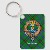 Clan Henderson Crest over Tartan Sleutelhanger (Voorkant)