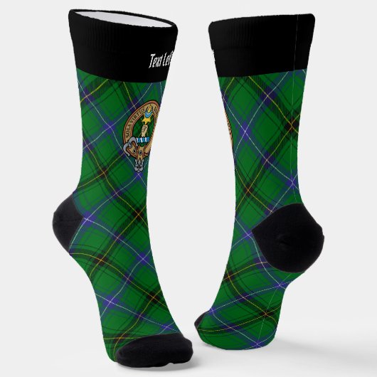 Clan Henderson Crest over Tartan Sokken (Gebogen)
