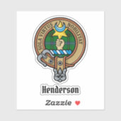 Clan Henderson Crest over Tartan Sticker (Vel)