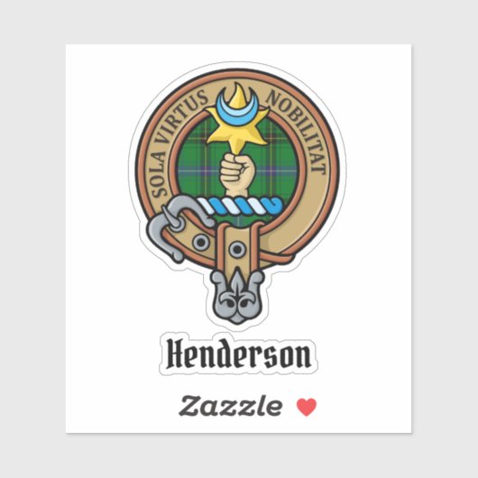 Clan Henderson Crest over Tartan Sticker (Vel)