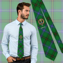 Clan Henderson Crest over Tartan
