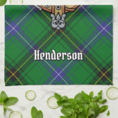 Clan Henderson Crest over Tartan Theedoek (Gevouwen)