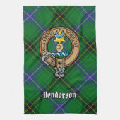 Clan Henderson Crest over Tartan Theedoek (Verticaal)