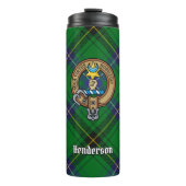 Clan Henderson Crest over Tartan Thermosbeker (Voorkant)