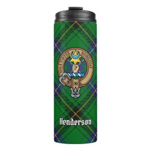 Clan Henderson Crest over Tartan Thermosbeker