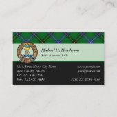Clan Henderson Crest over Tartan Visitekaartje (Voorkant)